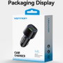 Vention Cargador de Coche 48W con 1xUSB Tipo C y 1xUSB Modelo FFRB0